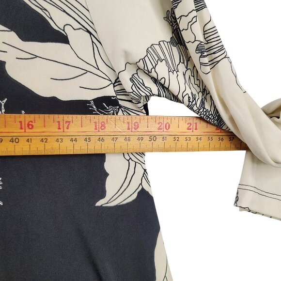 Clara Sun Woo Womens Black Cream Floral High-Low Tunic Top Small USA Made New - Picture 6 of 7